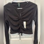 Target Black Ruched Long Sleeve Top Photo 0