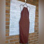 ALIX NYC Shiloh Halter Dress in Iridescent Copper medium Brown Photo 3