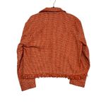 Ellison  Orange Houndstooth Tweed Fringe Hem Jacket Medium Shacket‎ Photo 4