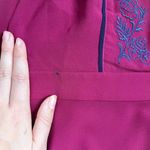 Modcloth  • Pretty Performative Dress chiffon fit & flare maroon embroidered folk Photo 9