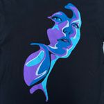 Anchor Blue Rare  Pop Art Womans Portrait Black Blue Purple Graphic T-shirt Photo 2