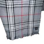 V. Fraas  grey plaid rectangular scarf with fringe Photo 4