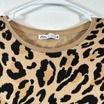 ZARA  Animal Print Crewneck S/s Shirt Size Medium EUC #0947 Photo 3