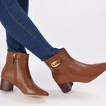 Ralph Lauren Leather Ankle Boots, in Cognac Size 5.5M New in Box $225 Retail Photo 1