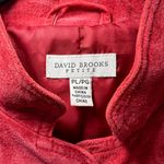 David Brooks Suede Jacket Red Snap Front Moto Minimalist Women's Sz Large Petite Photo 2