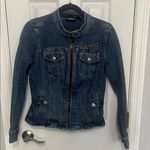 Harley Davidson Harley-Davidson Blue Fitted Jean Jacket with Cropped Length Photo 0