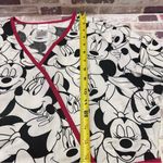 Disney Black and White Scrub Blouse with Tie Front size M Photo 10