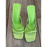 Charles and Keith  Mules Women 37 Green Strappy Transparent Heel Trendy Chic Sandal Photo 5