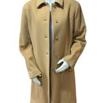 Covington  Tan Mid Length 100% Wool Trench Coat Size Large Photo 0