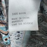 Rose & Thyme Blue and tan boho paisley print vneck top size small Photo 4