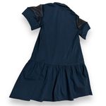 S•Deer Black Gothic Classic Solid Mesh Sleeve Mini Shirt Dress Photo 5