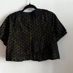 Nicole Miller  Black & Gold Cropped Jacket Women’s Size 10 Puff Sleeve Photo 4