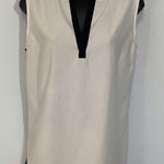 Peter Nygard  Womens Top Sleeveless Blouse V Neck Elegant Black White Size 10 Photo 0