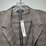 NWT The Workshop‎ Plaid Women's Blazer large academia career office fall Brown Size XL Photo 3