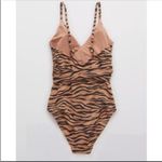 Aerie Pique Animal Print Wrap One Piece Swimsuit like new size small EUC Photo 6