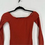 Riley & James  Long Sleeve Button Off The Shoulder Midi Dress Bodycon S Orange Photo 8