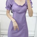 Korean style ruffle trim pastel purple mini dress Size M Photo 0