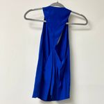 Alexis 100% Silk Sleeveless V-Neck Cutout Back Tank Top Royal Blue Women's XS Photo 2