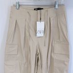 ZARA  Barrel Leg Cargo Chino Pants Tan Photo 6