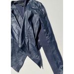 Cynthia Rowley Vintage Blue Cropped Jacket Women's Size Medium 100% Leather Photo 2