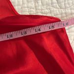 Vintage Val Mode Lingerie Red Slip Short One Size Slit 80s 90s Medium Photo 5