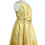 Eshakti Women’s Plus Dress Fit Flare Ruched Waist Yellow Floral Size 14/16 Photo 1