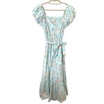 Love Shack Fancy X TARGET Floral Puff Sleeve Midi Dress Blue Sz 0 Photo 1