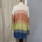 Maurice's Women Ombre Stripe Open Knit Long Cardigan Sweater 1/2 Sleeve M Block Photo 4