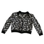 St. John Wool Blend Full Zip Shoulder pad Jacket Size Medium white black Photo 1