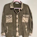 Zenana Outfitters Cotton waffle acid wash oversized Shacket by Large Photo 1