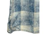 Wet Seal Blue White Plaid Lace Up Long Sleeve Shirt Pockets Women Size Medium Photo 5