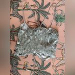 Final Touch  Tropical Palm Leaf Stretch Ruched Tank Top Spring Summer Shirt M Photo 5