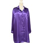 Oscar de la Renta Pink Label Vintage Royal Purple Satin Sleepwear Top, EUC Photo 2