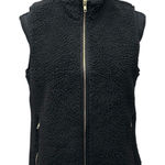 J.Crew Women's Plush Fleece Sherpa Excursion Vest Black Small Gold Pockets Photo 0