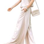 AS By DF Flare Satin Pant Women Sz 0 Blush Fairy Preppy Chick Luxury Party 20's Pink Photo 5