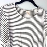Live in the Moment  Peplum Top Black and Cream Stripes Photo 2