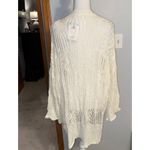 POL  Ivory Crochet Knit Duster Cardigan Sweater lightweight feminine Sz M dainty Photo 2