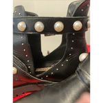 ZARA  Women's Black Pearl Buckle Motorcycle Faux Leather Combat Boot Sz 39 US 8.5 Photo 8