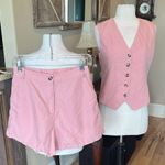 Matching Set Rose Pink Button Vest Comfy Shorts New Size XS Photo 0