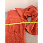 ASOS  DESIGN Rust V Neck Textured Fabric Tie Back Long Sleeves Dress Petite US 12 Photo 9