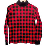 LL Bean Red Black Plaid Turtleneck Sz M Size M Photo 0