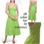 WAYF  Linen Blend Cut Out Bow Midi Dress in Ivory Photo 3