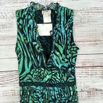 Fuzzi Abito Corto Geometric Animal Print Dress, EUC, Medium, MSRP $545 Green Photo 3