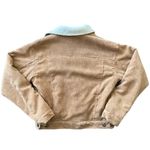 Corduroy Fleece Collar Jacket Button Up Coat Tan Women’s Size Medium Photo 1