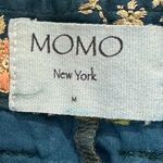 Free People Momo New York Floral Embroidered Silk Shorts X  Turquoise Medium Boho Photo 7