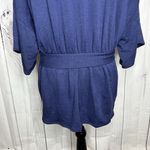 SHOP BASIC USA Tunic Top Boutique Tie Front Short Sleeve Sz S Blue Knit Photo 9