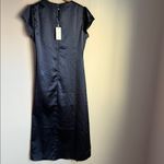 Petal and Pup NEW  Lisbeth midi dress in navy satin Medium Photo 3