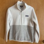 Patagonia Reclaimed Terry Fleece 1/2 Zip Pullover Womens Sz S Birch White Photo 0