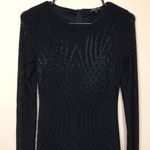 Blashe Women’s Black Studded Mesh Long Sleeves Cocktail Evening Sheath Dress Photo 1