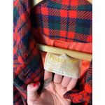 Pendleton Vintage 100% Virgin Wool Plaid Cape Coat Red Green Photo 3